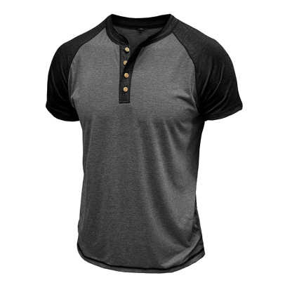 Men's Colorblock Short Sleeve Henley T-Shirt