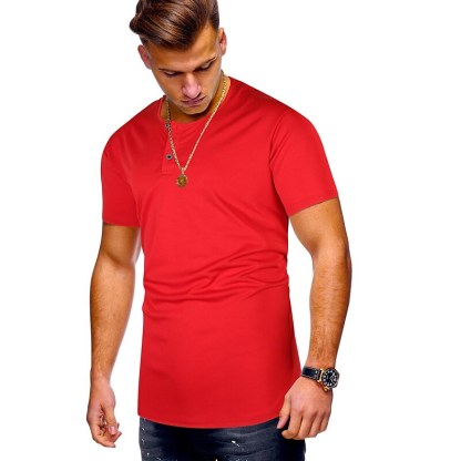 Men's Henley Shirt T shirt Solid Color