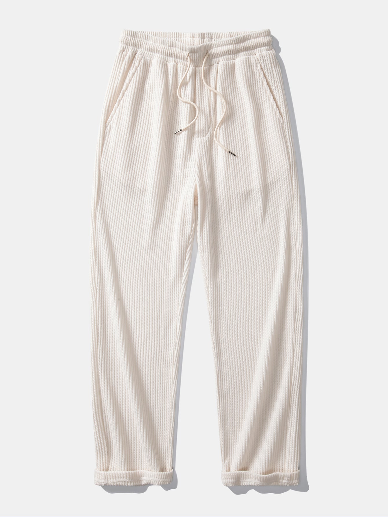 Long Sleeved Knitted Waffle Polo Shirt & Drawstring Knitted Waffle Pants