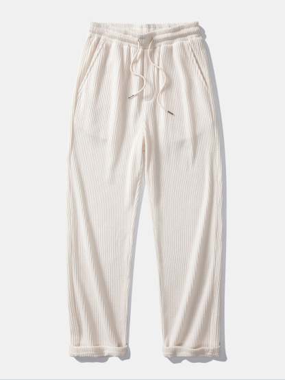 Long Sleeved Knitted Waffle Polo Shirt & Drawstring Knitted Waffle Pants