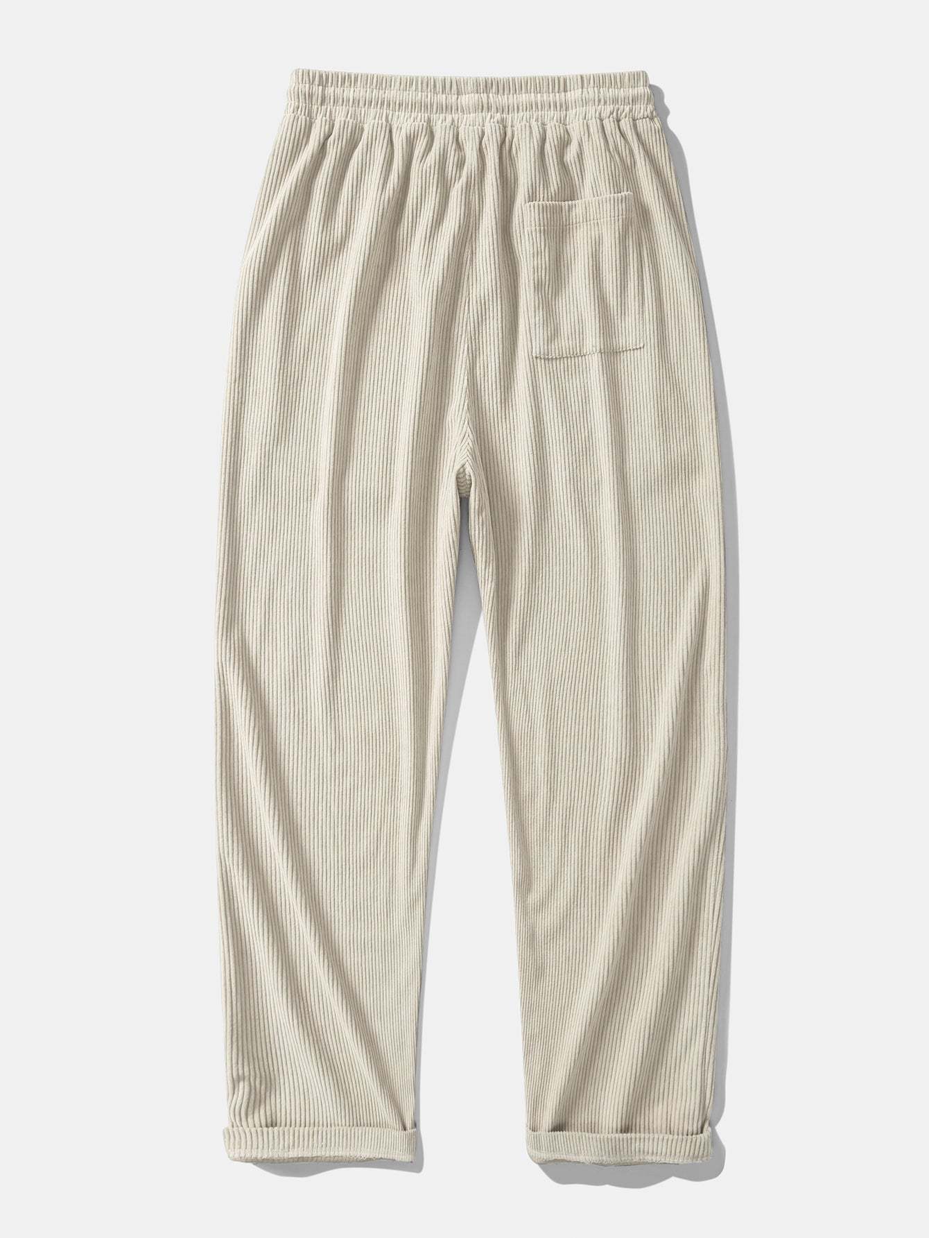 Relax Fit Long Sleeve 2 In 1 Waffle T-Shirt & Straight Leg Corduroy Pants