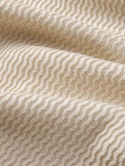 Wave Jacquard Knit V Neck Polo Shirt & Slim Fit Tapered Trousers