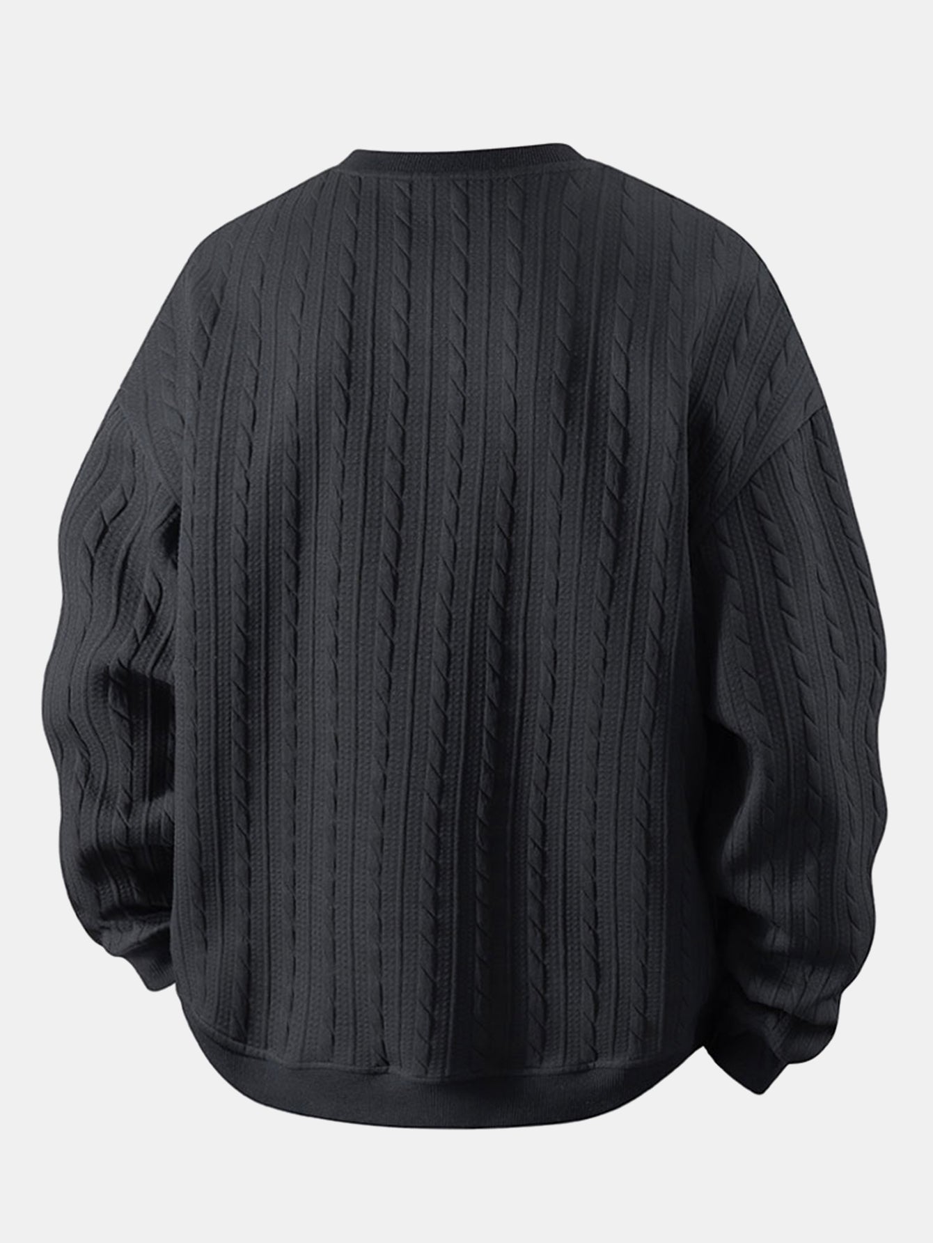 Relax Fit Twist Jacquard Crew Neck Sweatshirt & Twisted Jacquard Straight Leg Pants