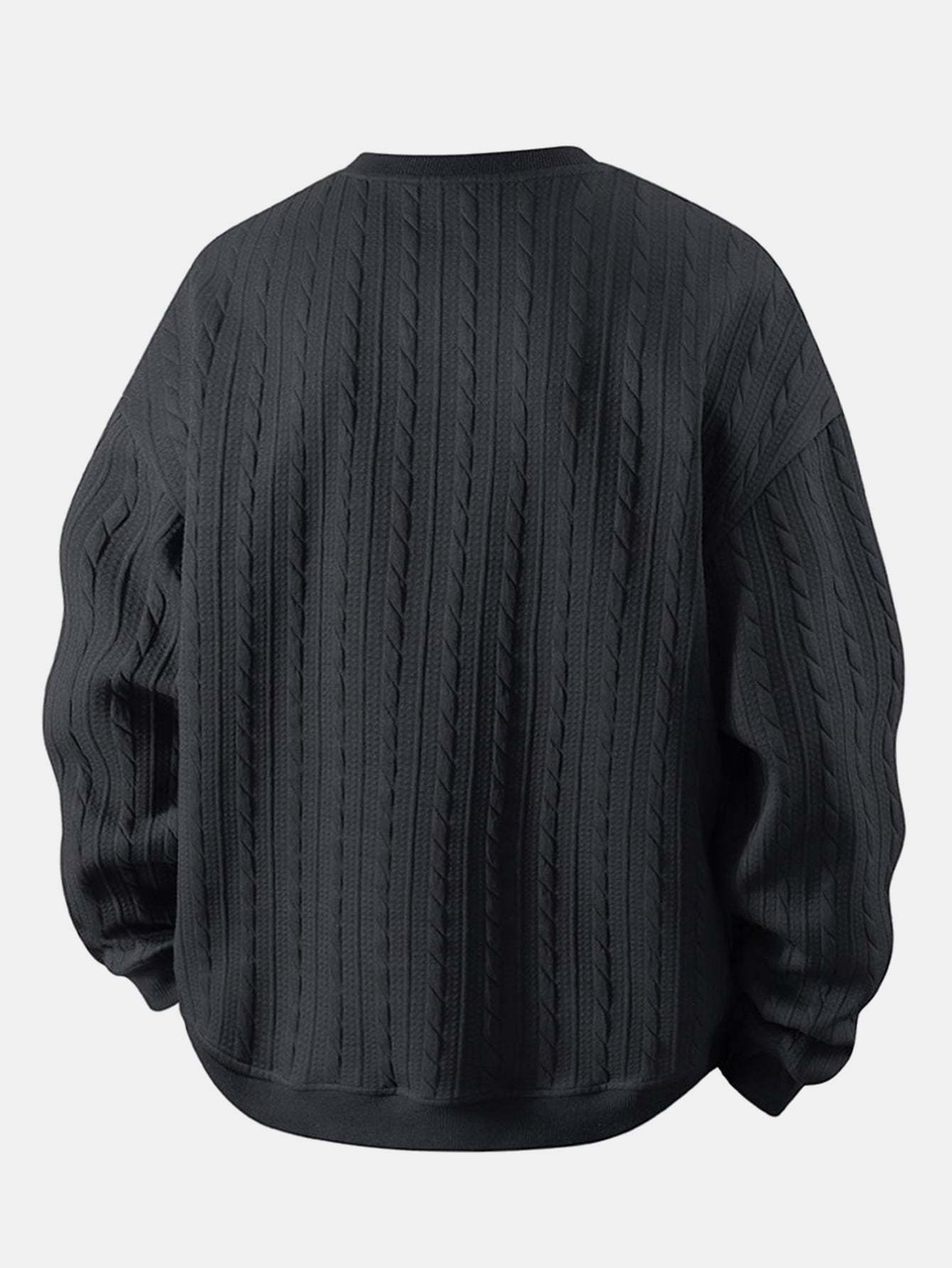 Relax Fit Twist Jacquard Crew Neck Sweatshirt & Twisted Jacquard Straight Leg Pants