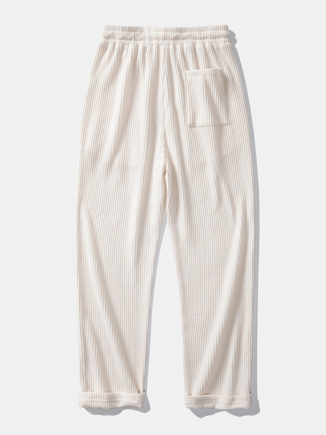 Long Sleeved Knitted Waffle Polo Shirt & Drawstring Knitted Waffle Pants