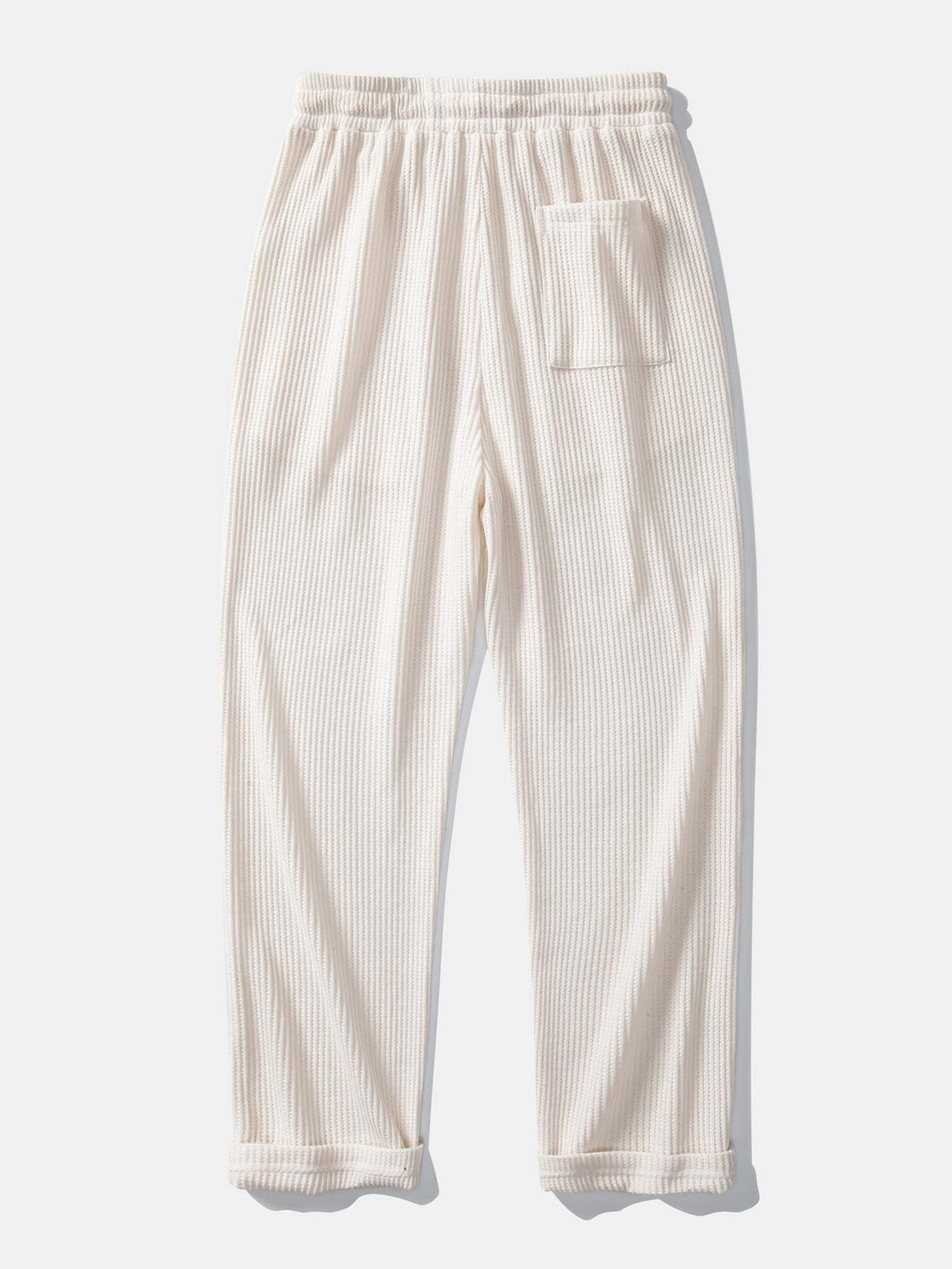 Long Sleeved Knitted Waffle Polo Shirt & Drawstring Knitted Waffle Pants