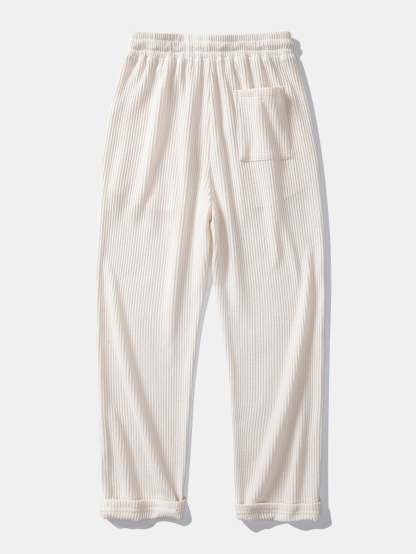 Long Sleeved Knitted Waffle Polo Shirt & Drawstring Knitted Waffle Pants