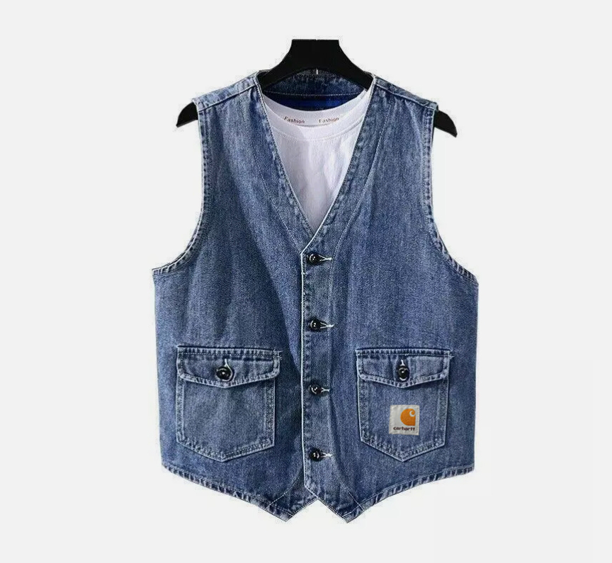 Men's Fashion Washed Sleeveless Vest Jacket