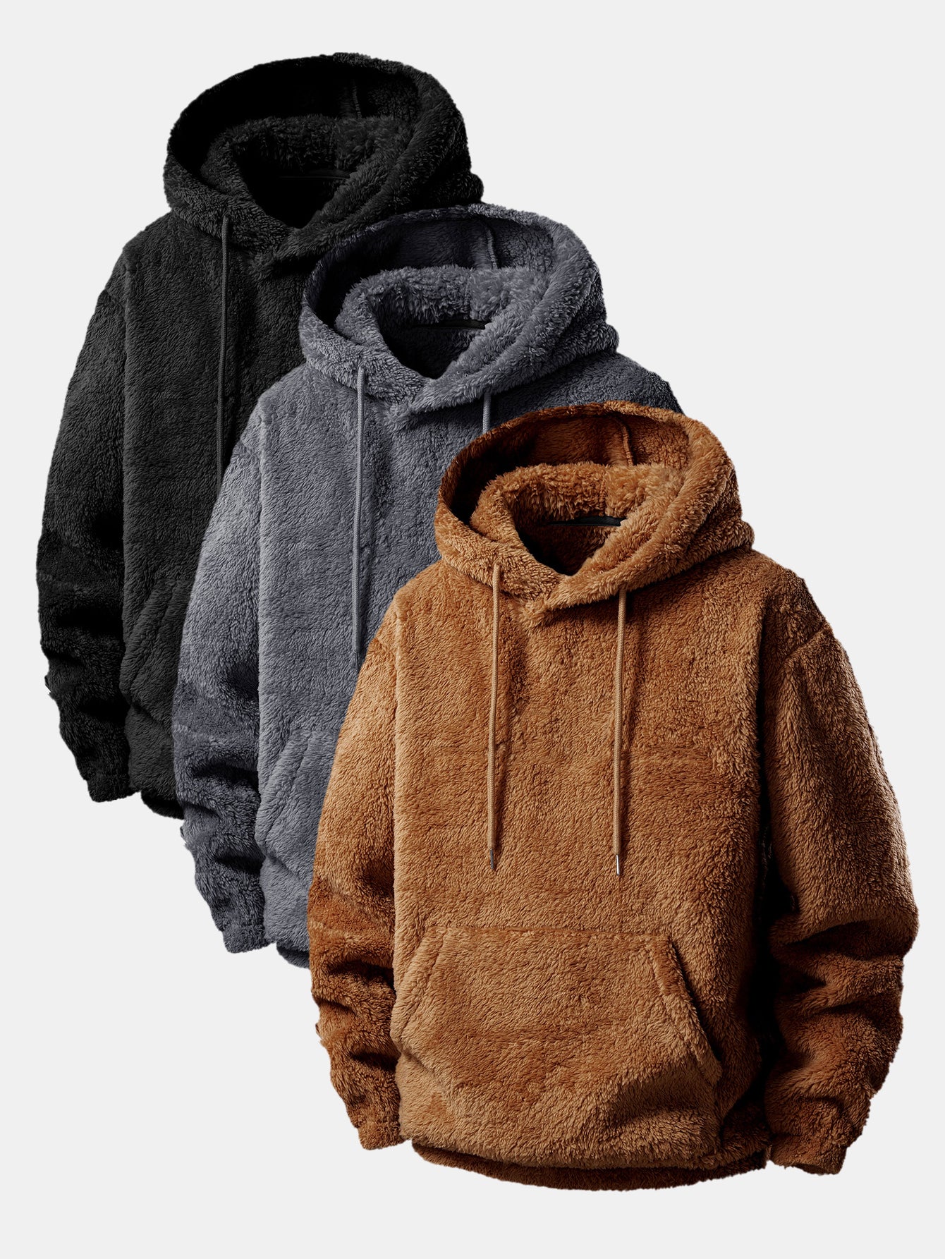 3 Pieces Basic Teddy Hoodies