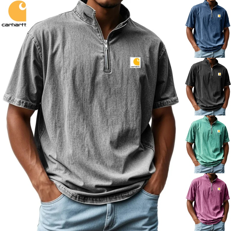 Carhartt Men's Vintage Stand Collar Zipper Shirt