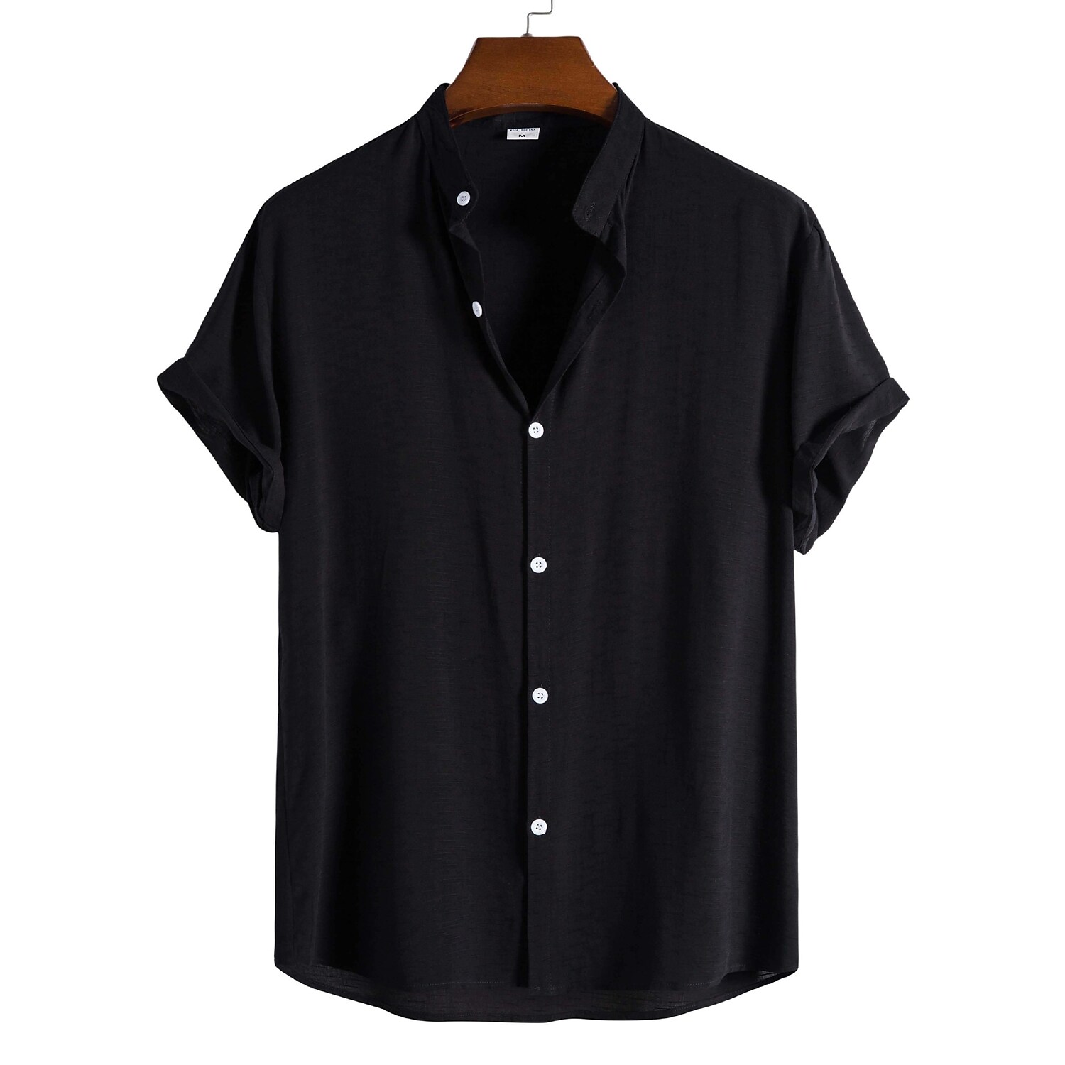 Men's Shirt non-printing Plain Solid Colored Solid Color Stand Collar