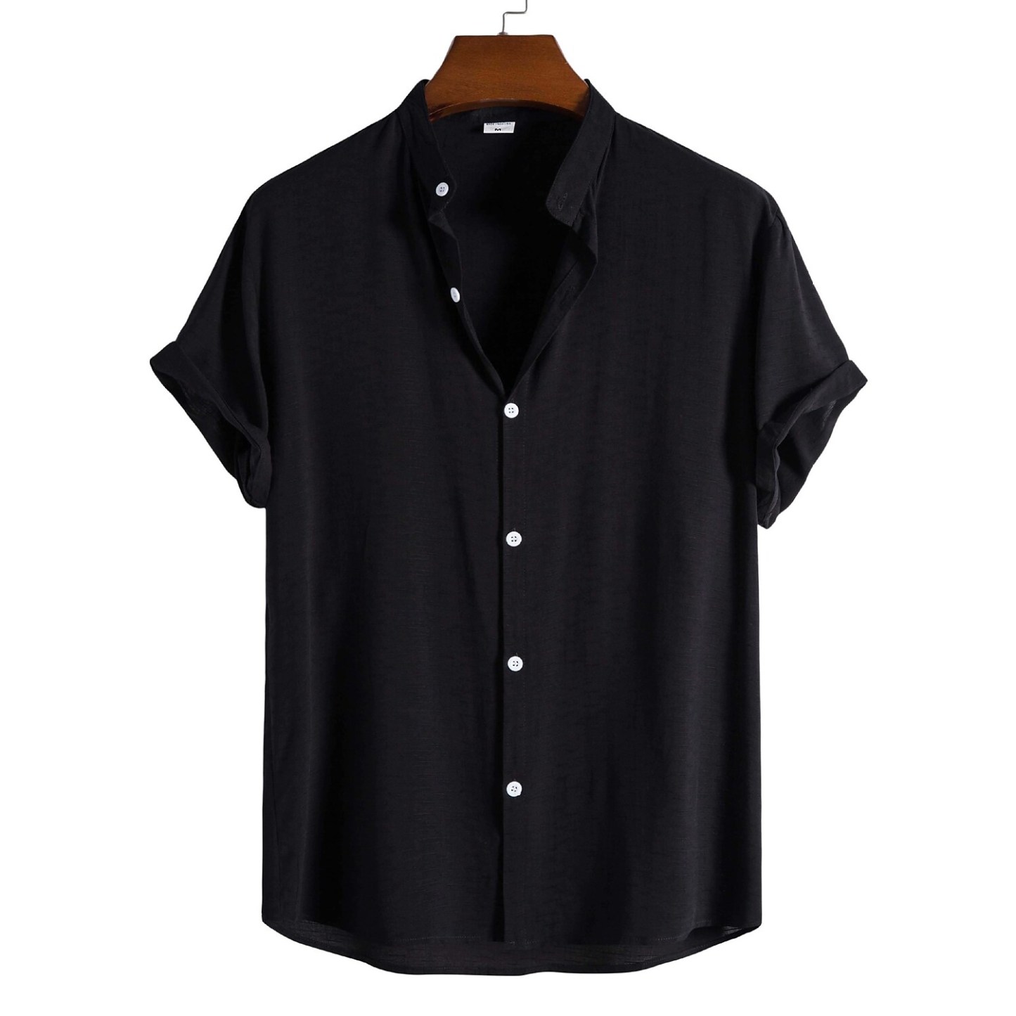 Men's Shirt non-printing Plain Solid Colored Solid Color Stand Collar