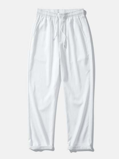 Geometry Rhombus Jacquard Button Up Shirt & Crinkle Textured Straight Leg Pants