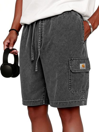 Carhartt  Men's Stylish Vintage Dyed Cargo Lace Up Practical Pockets Casual  Shorts