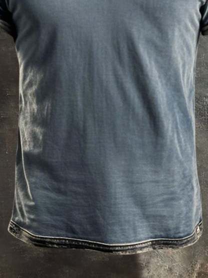 Men'S Retro Colorblock V-Neck Short Sleeve T-Shirt