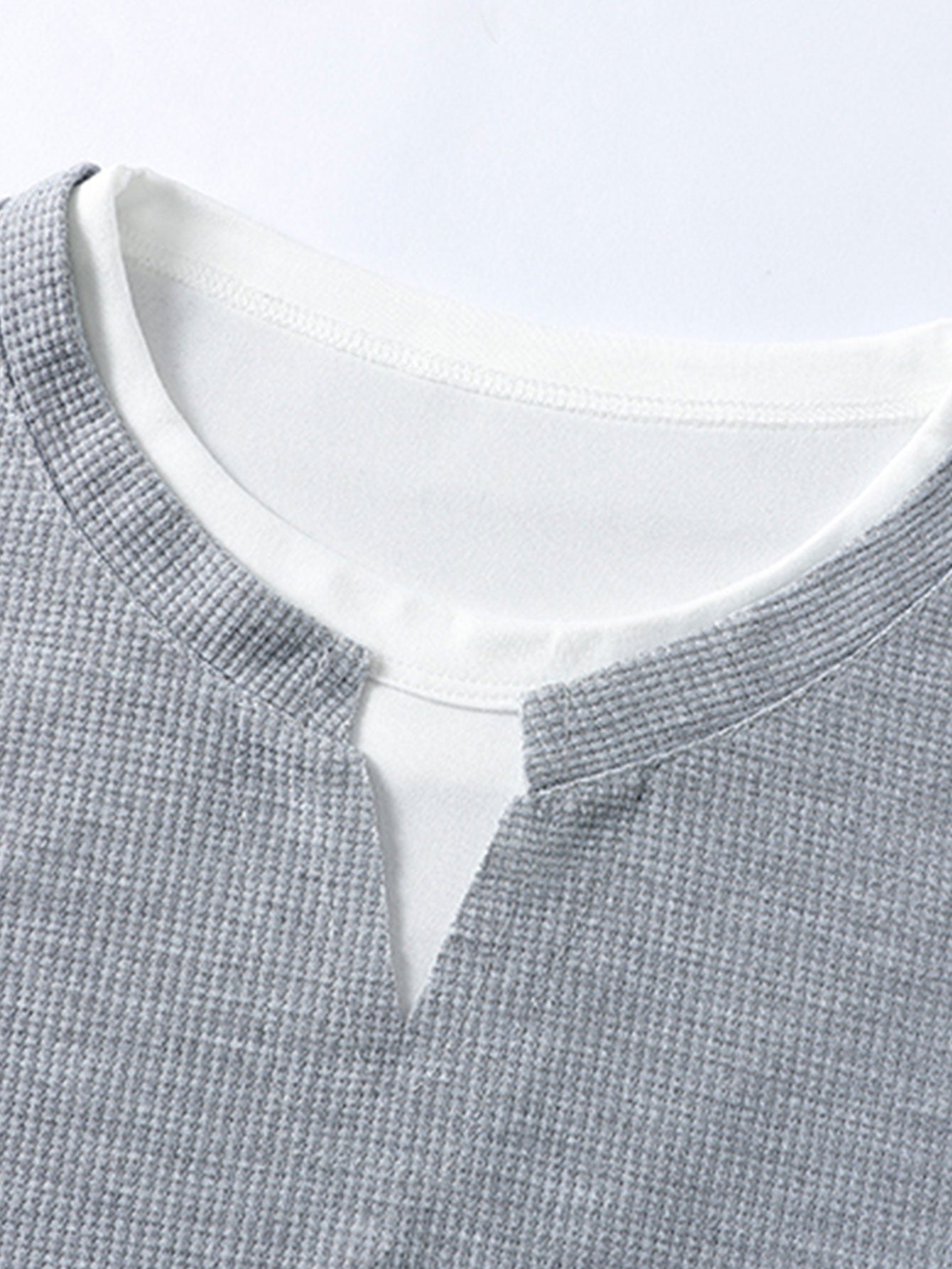 Relax Fit Long Sleeve 2 In 1 Waffle T-Shirt & Straight Leg Corduroy Pants