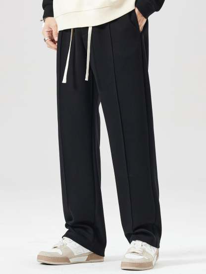 Relax Fit Milano Print Contrast Polo Sweatshirt & Straight Leg Pleated Pintuck Sweatpants