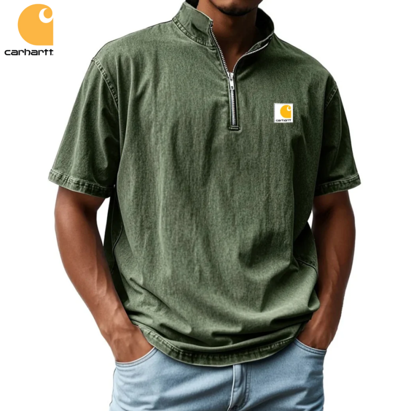 Carhartt Men's Vintage Stand Collar Zipper Shirt