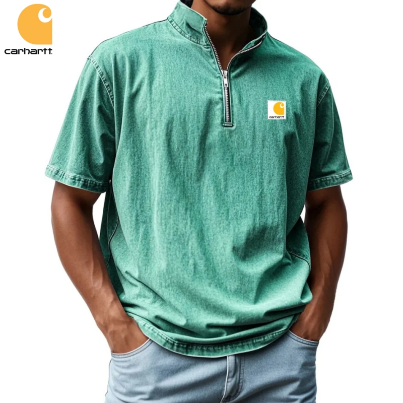 Carhartt Men's Vintage Stand Collar Zipper Shirt