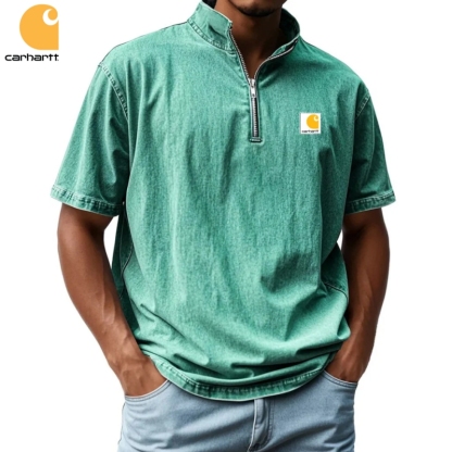 Carhartt Men's Vintage Stand Collar Zipper Shirt