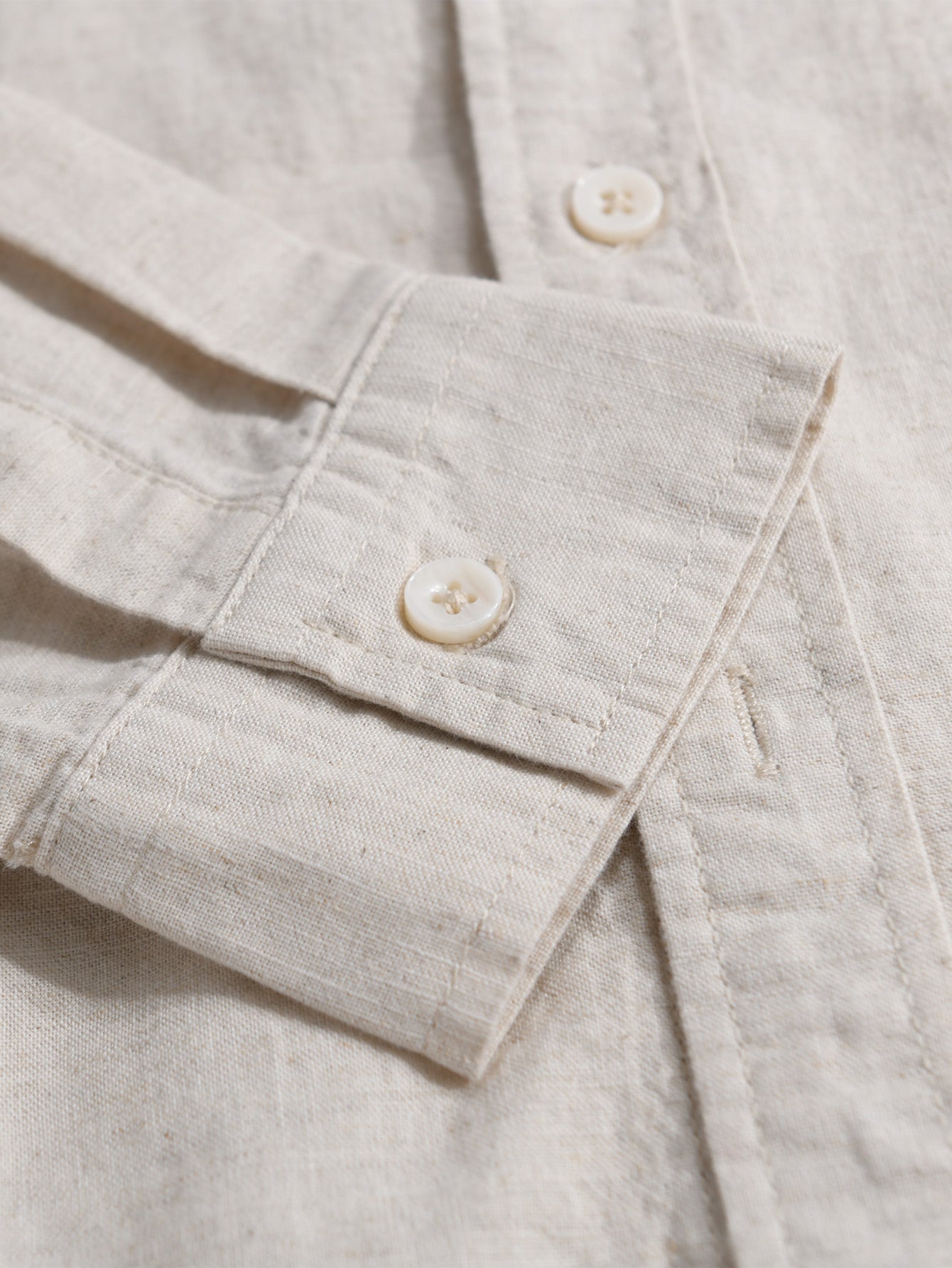 Long Sleeve Linen Cotton Shirt With Pocket