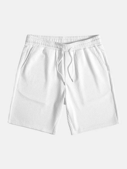 Muscle Fit Ribbed Button Up Shirt & Shorts