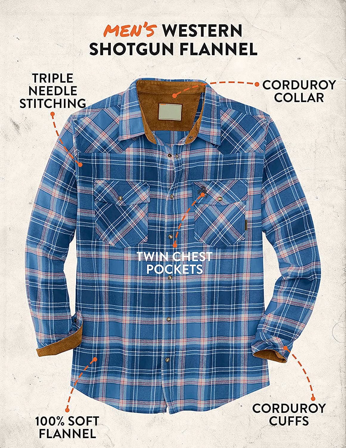 Men's Cotton Long Sleeve Button Up Casual Plaid Flannel Shirt