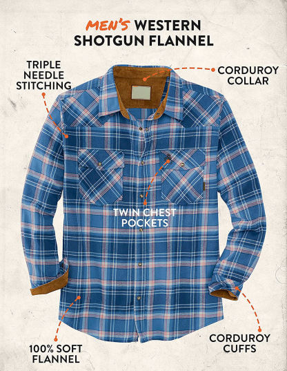 Men's Cotton Long Sleeve Button Up Casual Plaid Flannel Shirt