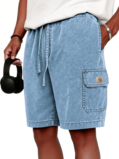 Carhartt  Men's Stylish Vintage Dyed Cargo Lace Up Practical Pockets Casual  Shorts