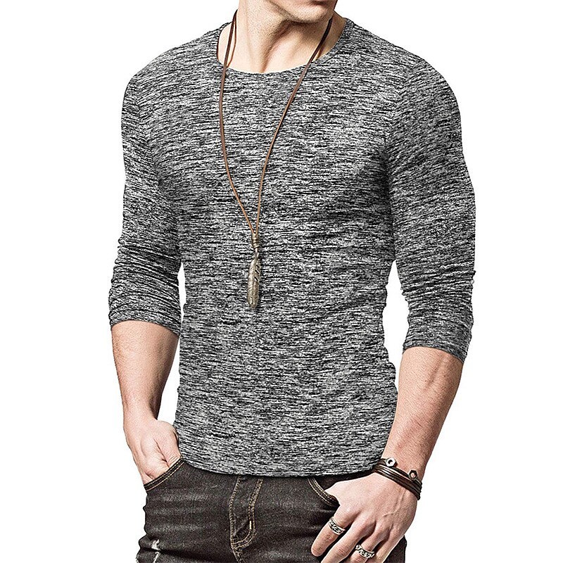 Men's T shirt Solid Color Crew Neck
