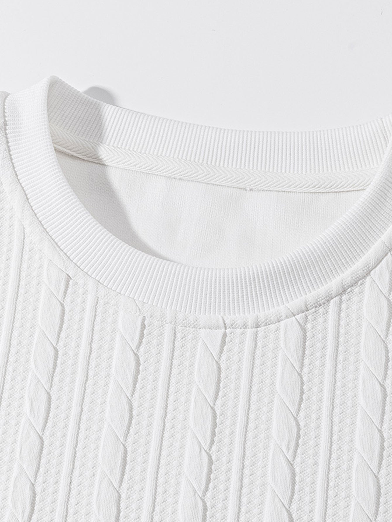 Relax Fit Twist Jacquard Crew Neck Sweatshirt & Twisted Jacquard Straight Leg Pants