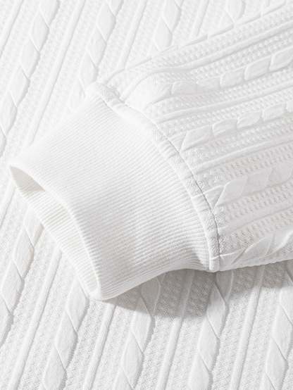 Relax Fit Twist Jacquard Crew Neck Sweatshirt & Twisted Jacquard Straight Leg Pants