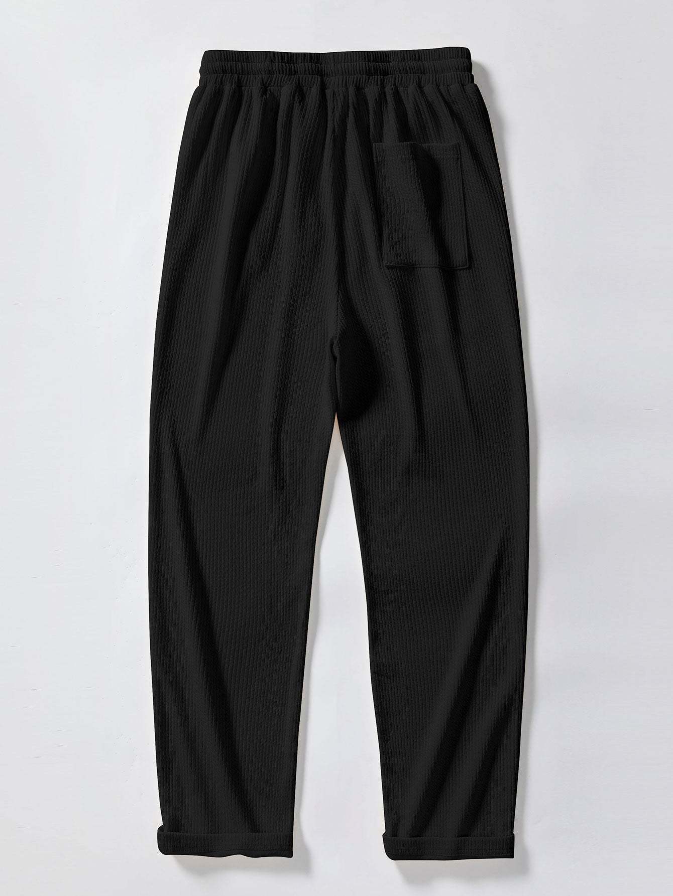 Muscle Fit Ribbed Stand Collar Shirt & Straight Leg Ribbed Pants