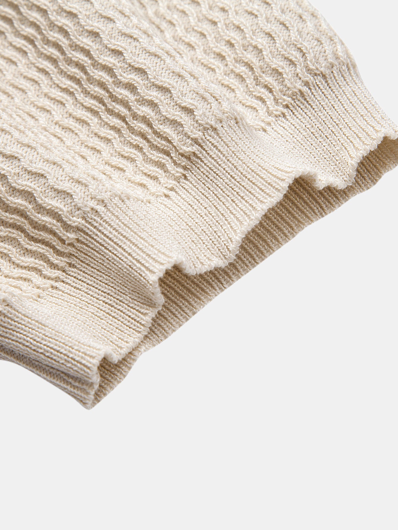 Wave Jacquard Knit V Neck Polo Shirt & Slim Fit Tapered Trousers