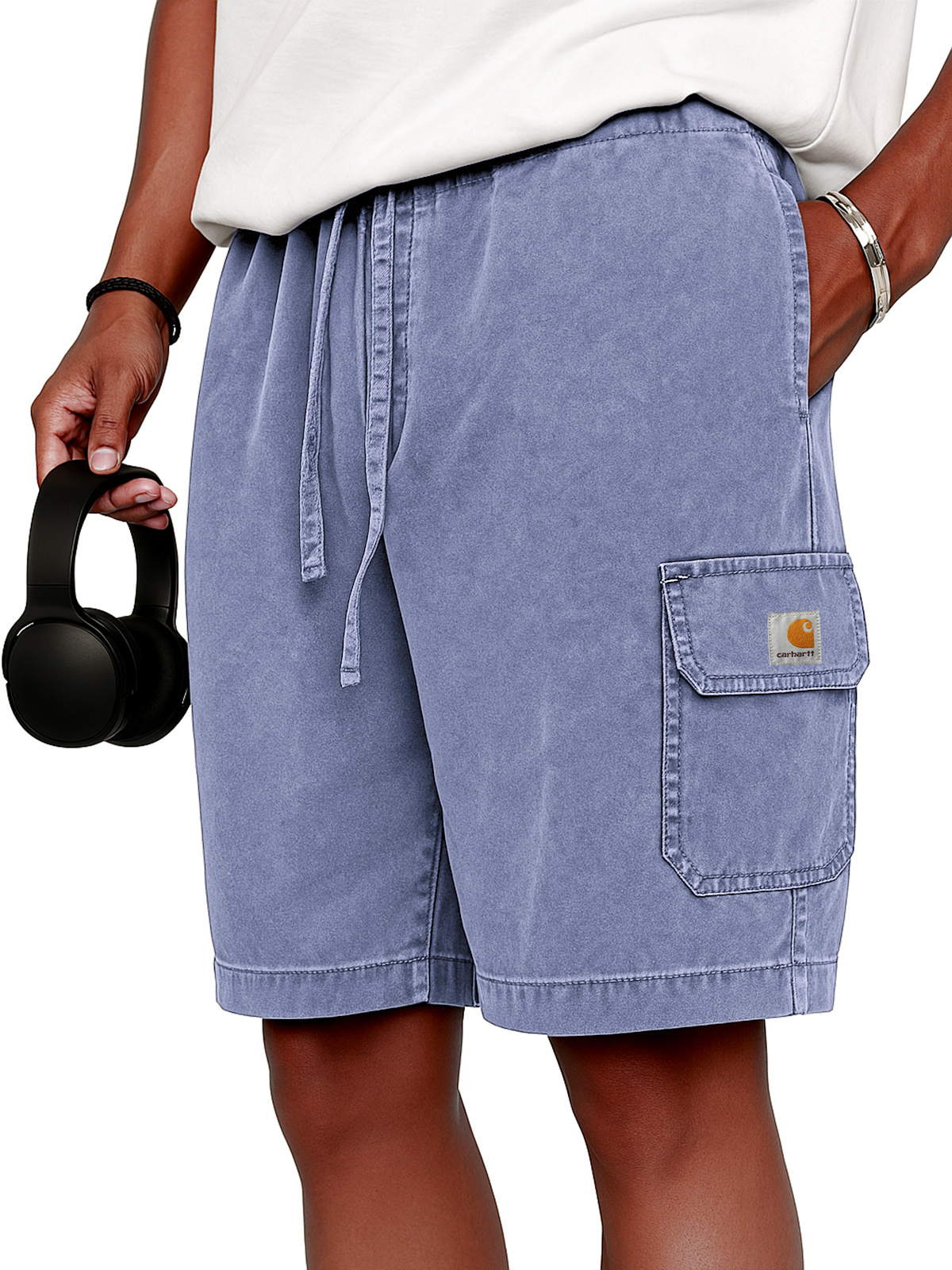 Carhartt  Men's Stylish Vintage Dyed Cargo Lace Up Practical Pockets Casual  Shorts