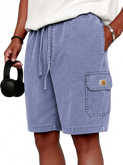 Carhartt  Men's Stylish Vintage Dyed Cargo Lace Up Practical Pockets Casual  Shorts