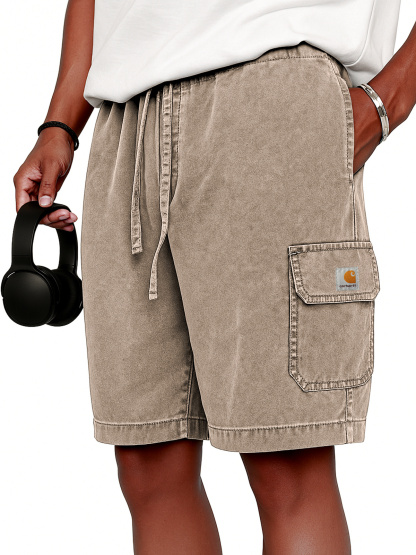Carhartt  Men's Stylish Vintage Dyed Cargo Lace Up Practical Pockets Casual  Shorts
