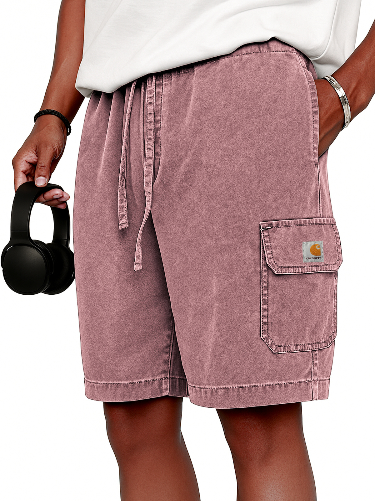 Carhartt  Men's Stylish Vintage Dyed Cargo Lace Up Practical Pockets Casual  Shorts