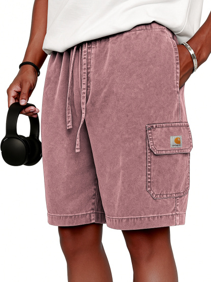 Carhartt  Men's Stylish Vintage Dyed Cargo Lace Up Practical Pockets Casual  Shorts