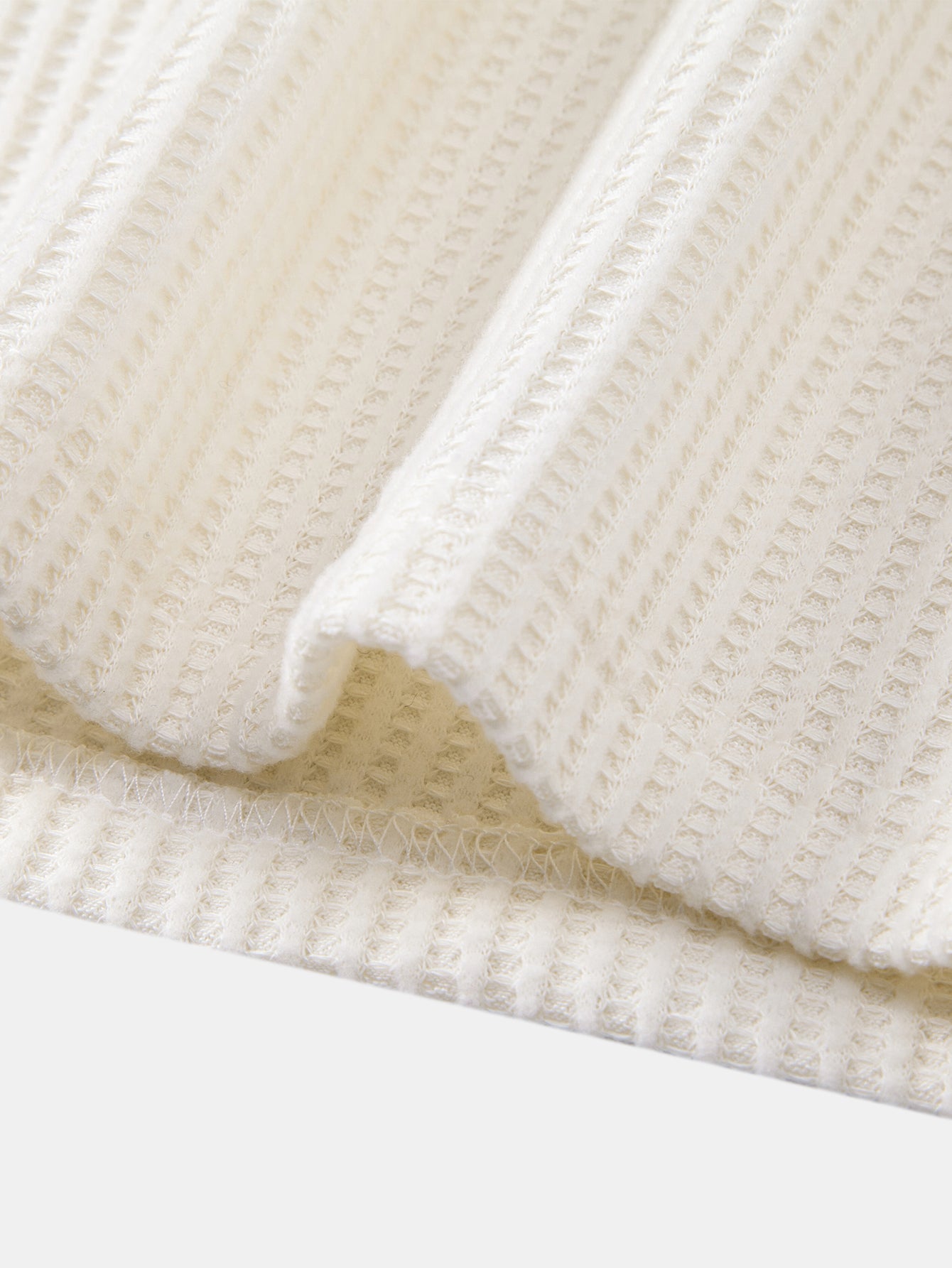 Long Sleeved Knitted Waffle Polo Shirt & Drawstring Knitted Waffle Pants