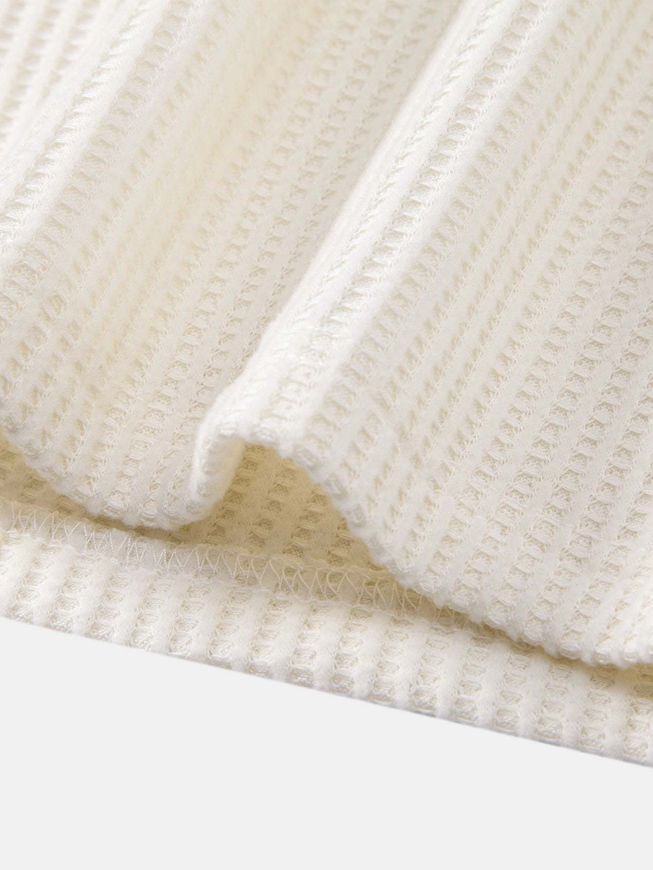 Long Sleeved Knitted Waffle Polo Shirt & Drawstring Knitted Waffle Pants