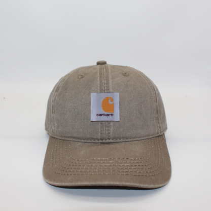 Washed Old Neutral Baseball Cap Soft Top Curved Along Cap