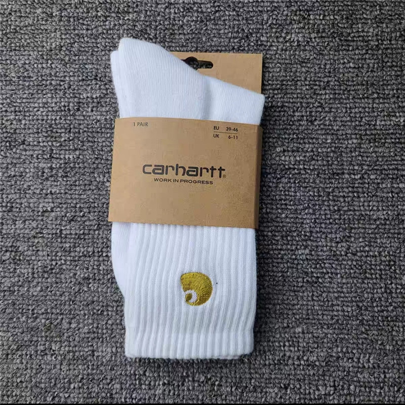 Unisex gold label embroidered simple style sports socks