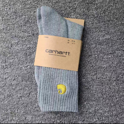 Unisex gold label embroidered simple style sports socks