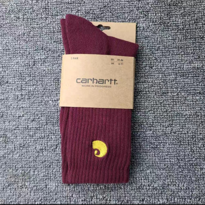 Unisex gold label embroidered simple style sports socks