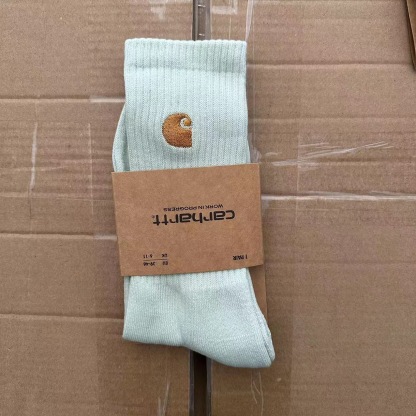 Unisex gold label embroidered simple style sports socks