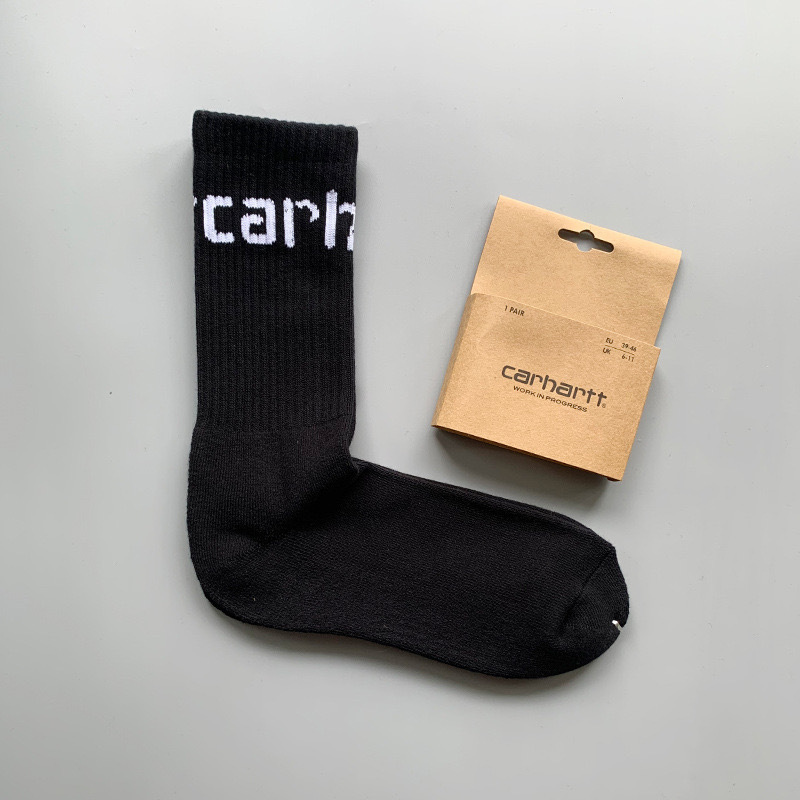 Unisex gold label embroidered simple style sports socks