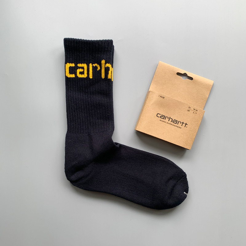 Unisex gold label embroidered simple style sports socks