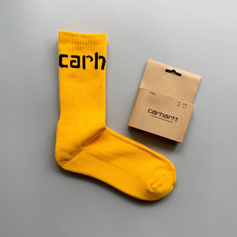 Unisex gold label embroidered simple style sports socks