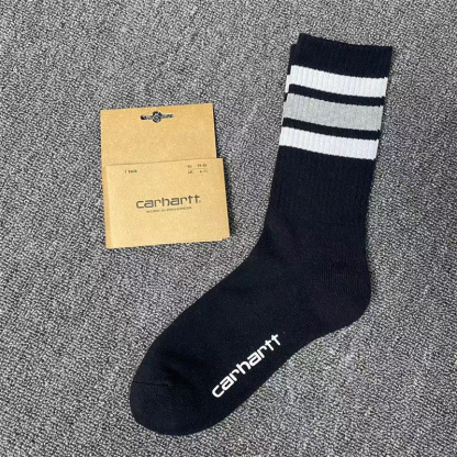 Unisex gold label embroidered simple style sports socks